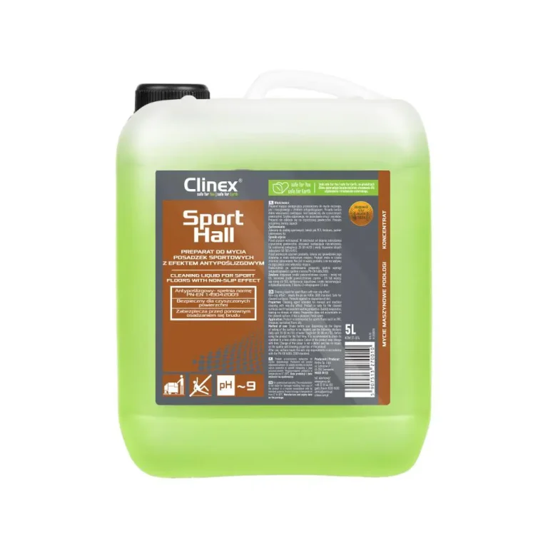 Clinex SportHall 5л – засіб для миття спортивних підлог з ефектом проти ковзання