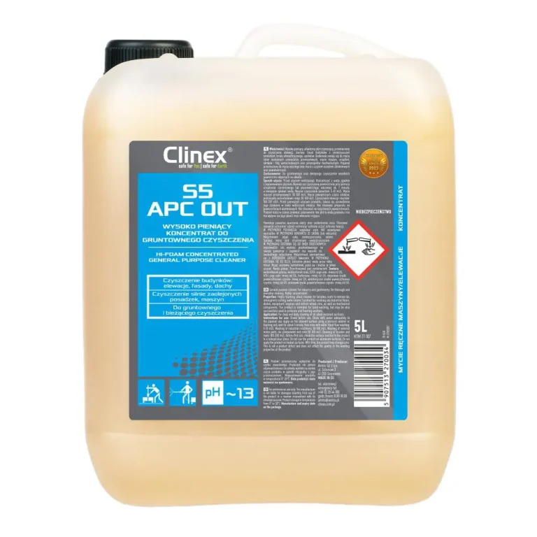 Clinex S5 5л – пінний засіб для ретельного очищення різних поверхонь