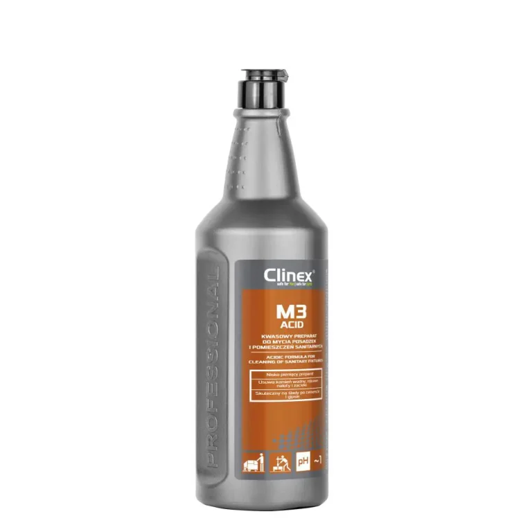 Clinex M3Acid 5л – засіб для очищення підлог, санітарних приміщень, цементних забруднень